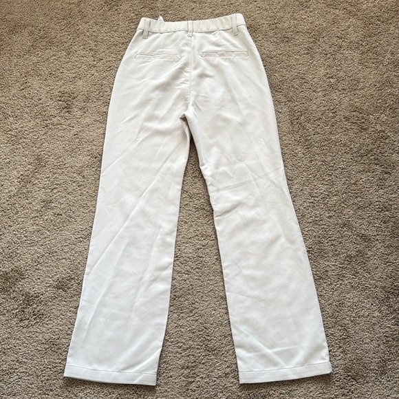 Abercrombie and Fitch Sloane Cross Waist Cream Wide Leg Trouser Pants - Picture 10 of 11